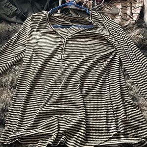 black and white striped long sleeve; Torrid